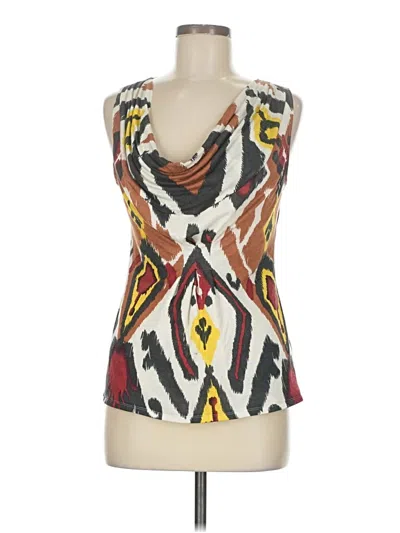 Pre-owned Weston Wear Sleeveless Top Ivory Cowl Neck Tops In White