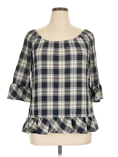 Pre-owned Westport 1962 3/4 Sleeve Blouse In Blue