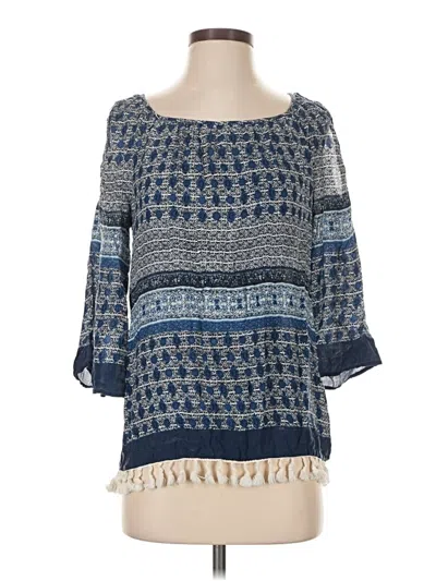Pre-owned Westport 1962 3/4 Sleeve Blouse In Blue