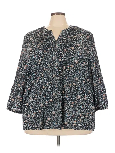 Pre-owned Westport 1962 3/4 Sleeve Blouse In Blue