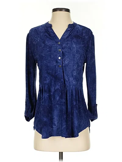 Pre-owned Westport 1962 3/4 Sleeve Blouse In Blue