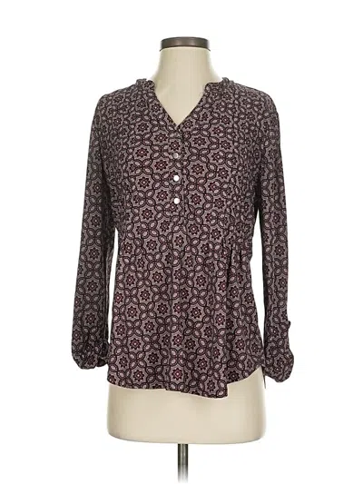 Pre-owned Westport 1962 3/4 Sleeve Blouse In Burgundy