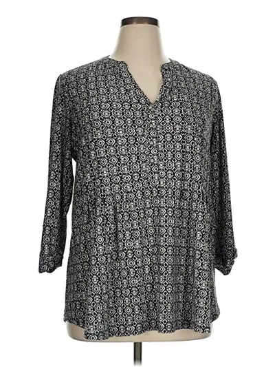 Pre-owned Westport 1962 3/4 Sleeve Blouse In Gray