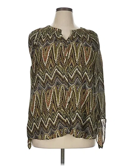 Pre-owned Westport 1962 3/4 Sleeve Blouse In Green