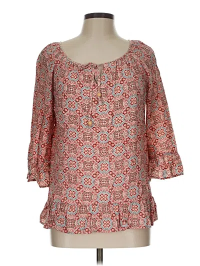 Pre-owned Westport 1962 3/4 Sleeve Blouse In Orange