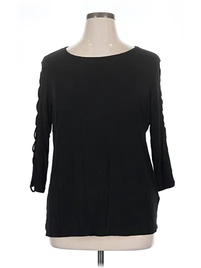 Pre-owned Westport 1962 3/4 Sleeve Top Black Boatneck Tops
