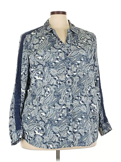 Pre-owned Westport 1962 Long Sleeve Blouse In Blue