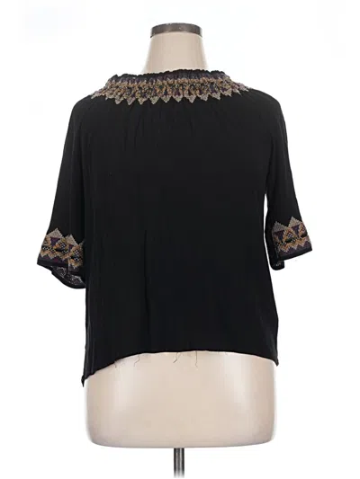 Pre-owned Westport 1962 Short Sleeve Blouse In Black