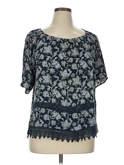 Pre-owned Westport 1962 Short Sleeve Blouse In Blue