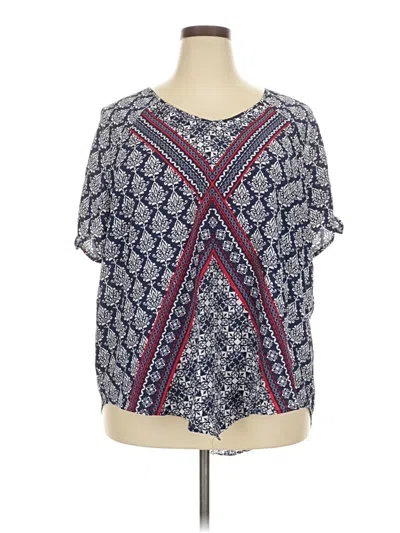 Pre-owned Westport 1962 Short Sleeve Blouse In Blue