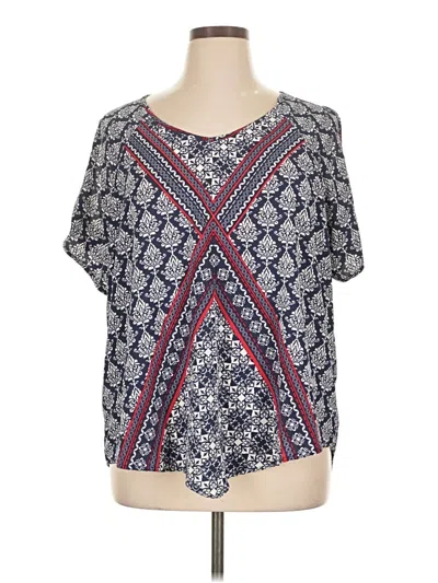 Pre-owned Westport 1962 Short Sleeve Blouse In Blue