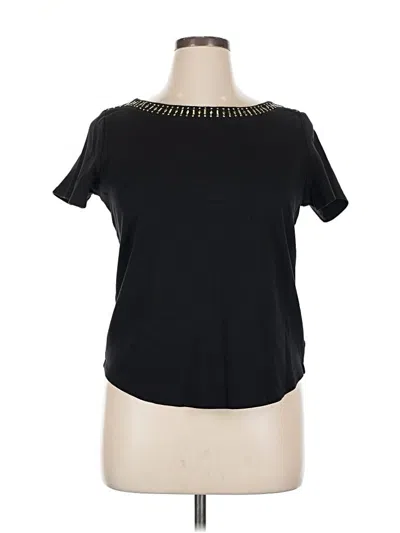 Pre-owned Westport 1962 Short Sleeve Top Black Keyhole Neckline Tops