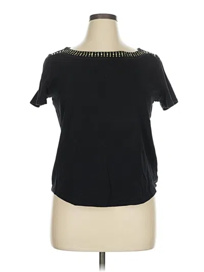 Pre-owned Westport 1962 Short Sleeve Top Black Keyhole Neckline Tops
