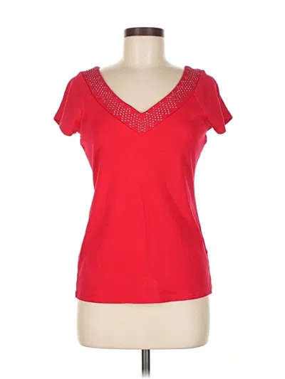 Pre-owned Westport 1962 Short Sleeve Top Red Sweetheart Neckline Tops