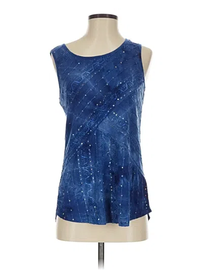 Pre-owned Westport 1962 Sleeveless Top Blue Square Neckline Tops