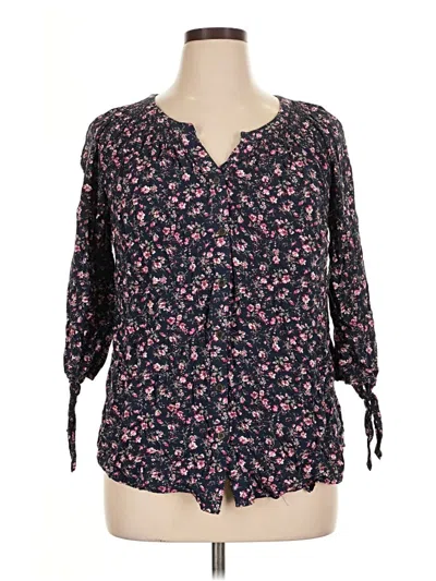 Pre-owned Westport 3/4 Sleeve Blouse In Black