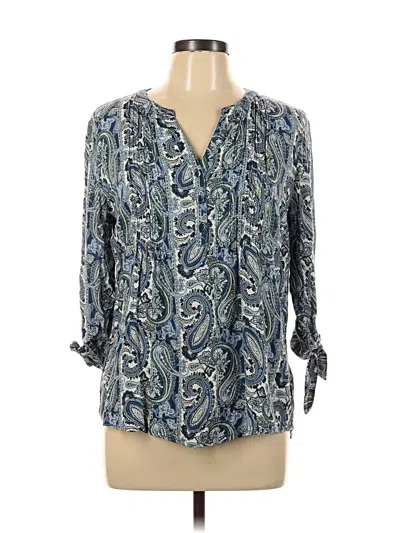 Pre-owned Westport 3/4 Sleeve Blouse In Blue