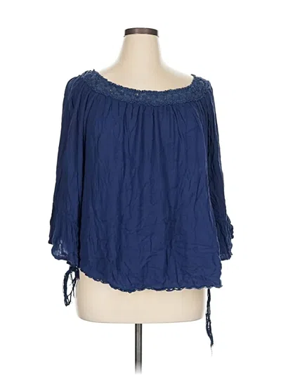 Pre-owned Westport 3/4 Sleeve Blouse In Blue