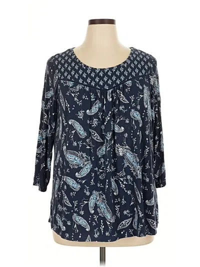 Pre-owned Westport 3/4 Sleeve Blouse In Blue