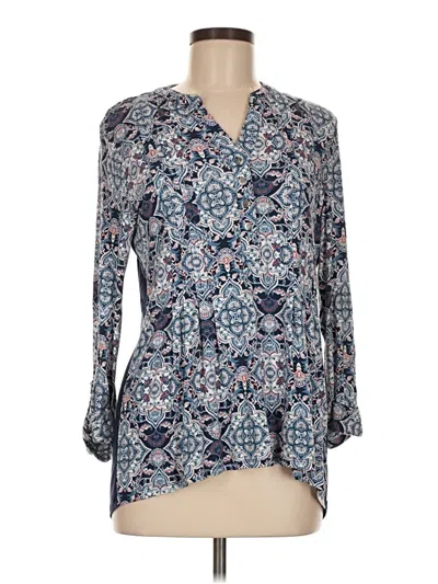 Pre-owned Westport 3/4 Sleeve Blouse In Blue