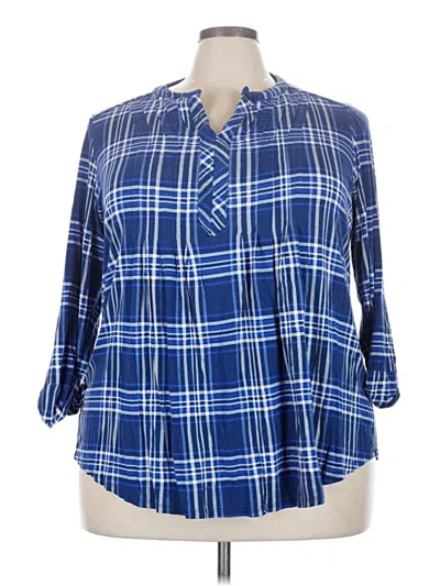 Pre-owned Westport 3/4 Sleeve Blouse In Blue