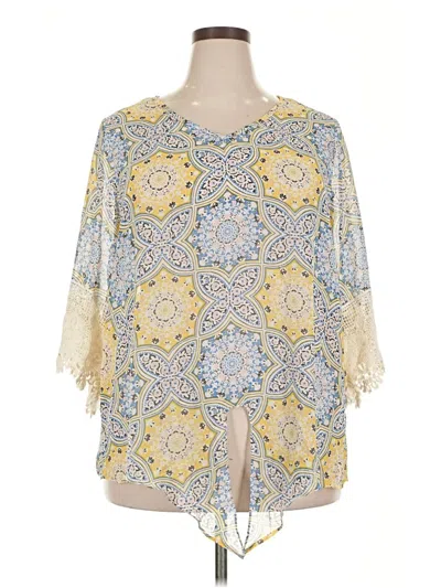 Pre-owned Westport 3/4 Sleeve Blouse In Blue