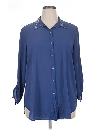Pre-owned Westport 3/4 Sleeve Blouse In Blue