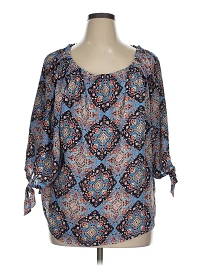 Pre-owned Westport 3/4 Sleeve Blouse In Blue