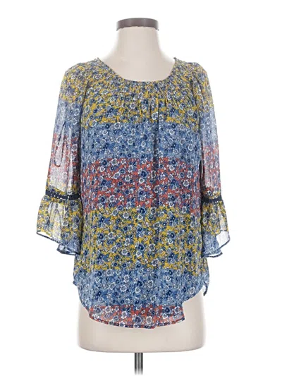 Pre-owned Westport 3/4 Sleeve Blouse In Blue