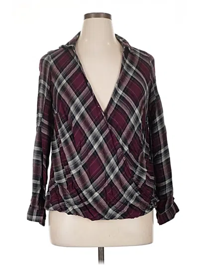 Pre-owned Westport 3/4 Sleeve Blouse In Burgundy