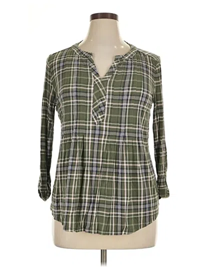 Pre-owned Westport 3/4 Sleeve Blouse In Green