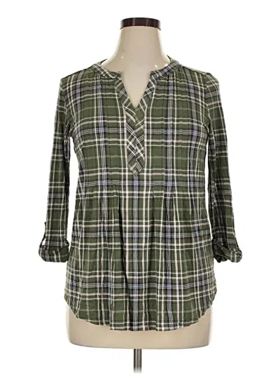 Pre-owned Westport 3/4 Sleeve Blouse In Green