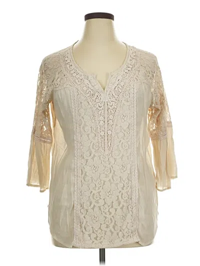 Pre-owned Westport 3/4 Sleeve Blouse In Ivory