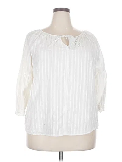Pre-owned Westport 3/4 Sleeve Blouse In Ivory