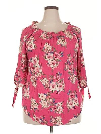 Pre-owned Westport 3/4 Sleeve Blouse In Pink