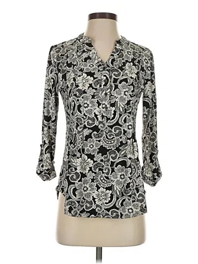 Pre-owned Westport 3/4 Sleeve Blouse In Silver