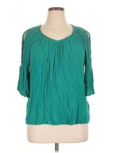 Pre-owned Westport 3/4 Sleeve Blouse In Teal