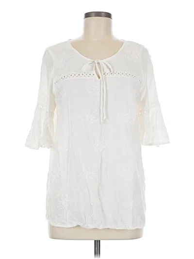 Pre-owned Westport 3/4 Sleeve Blouse In White