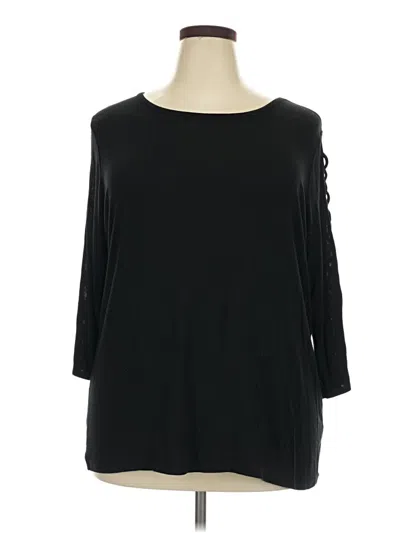 Pre-owned Westport 3/4 Sleeve Top Black Boatneck Tops