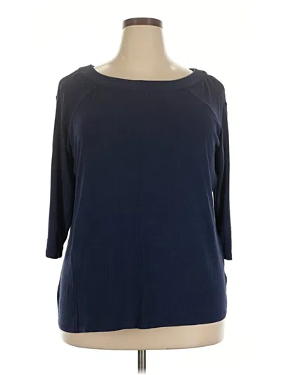 Pre-owned Westport 3/4 Sleeve Top Blue Boatneck Tops