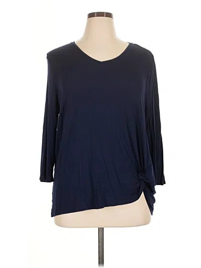 Pre-owned Westport 3/4 Sleeve Top Blue One Shoulder Neckline Tops