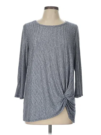 Pre-owned Westport 3/4 Sleeve Top Gray Boatneck Tops