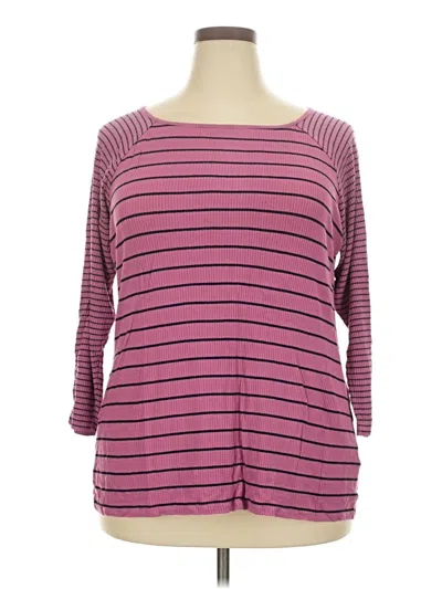 Pre-owned Westport 3/4 Sleeve Top Pink Boatneck Tops