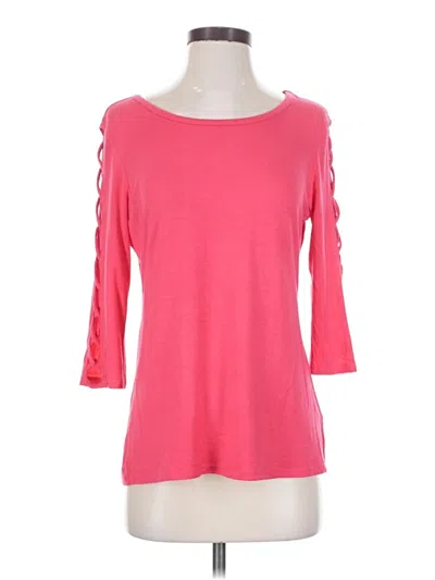 Pre-owned Westport 3/4 Sleeve Top Pink Boatneck Tops