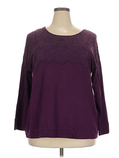 Pre-owned Westport 3/4 Sleeve Top Purple Boatneck Tops