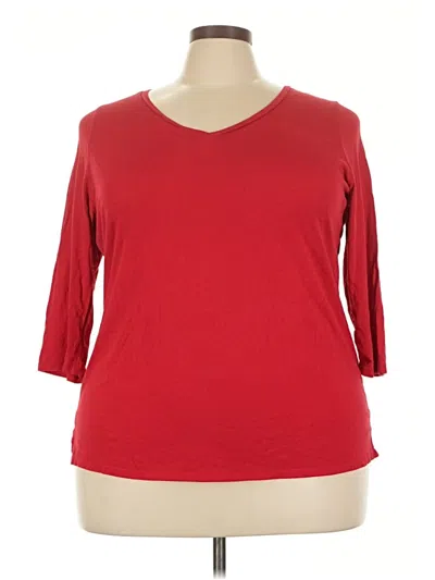Pre-owned Westport 3/4 Sleeve Top Red V-neck Tops