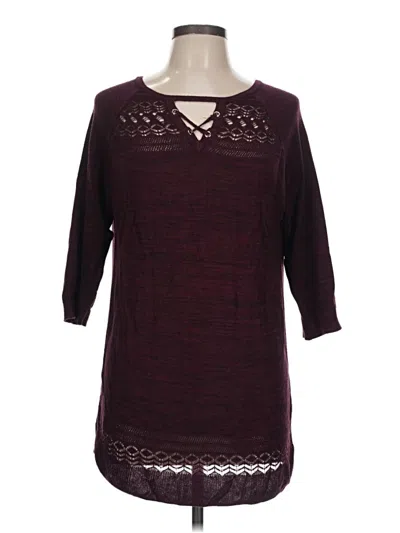 Pre-owned Westport 3/4 Sleeve T-shirt In Burgundy