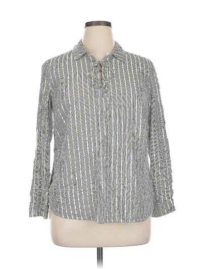 Pre-owned Westport Long Sleeve Button Down Shirt In Silver