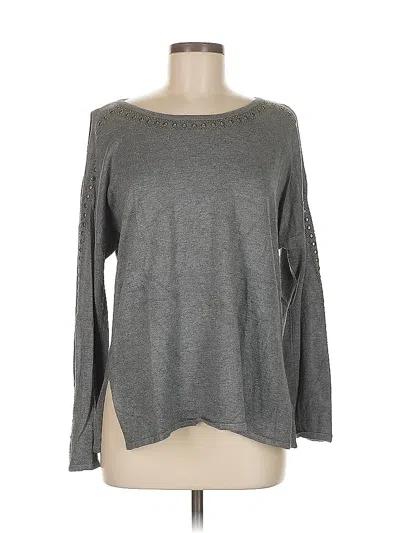 Pre-owned Westport Long Sleeve Top Gray Boatneck Tops
