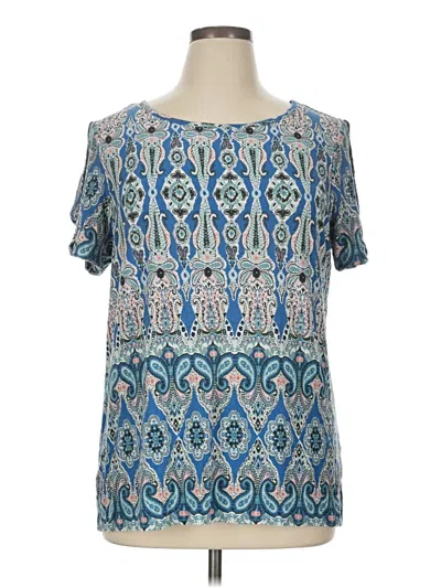 Pre-owned Westport Short Sleeve Blouse In Blue